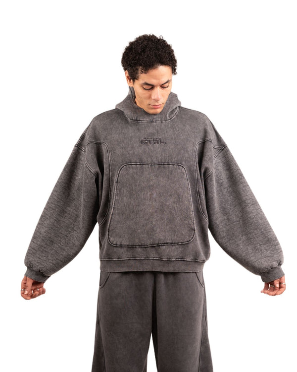 Grey-washed hoodie