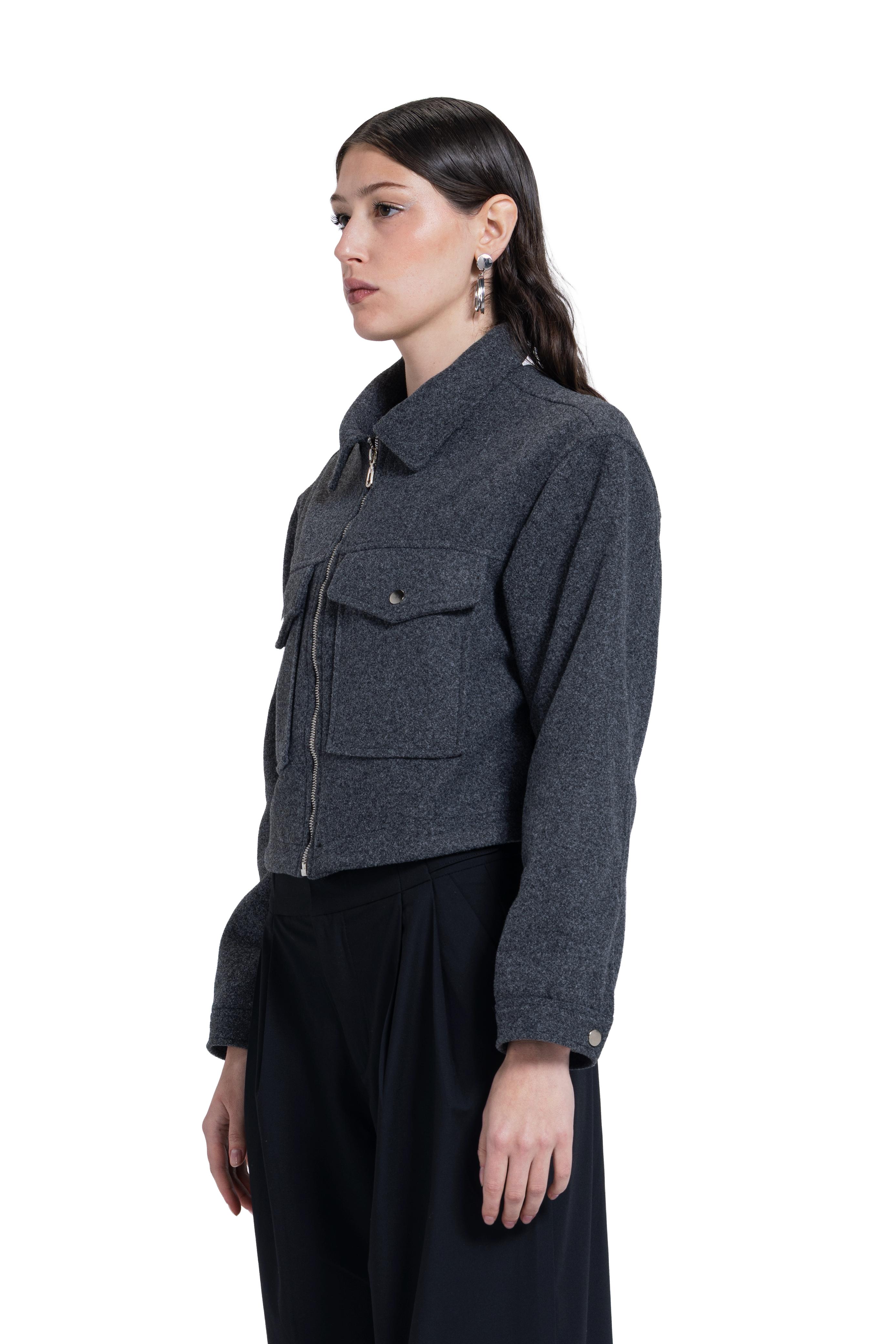 Front Pocket Wool Jacket
