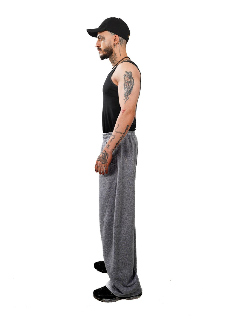 Initials wide leg sweatpants - charcoal grey