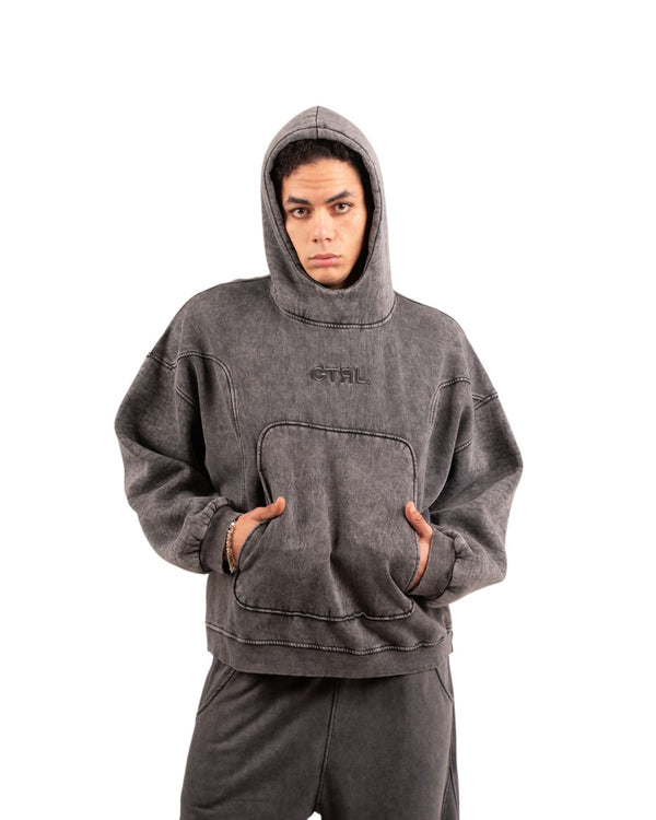 Grey-washed hoodie