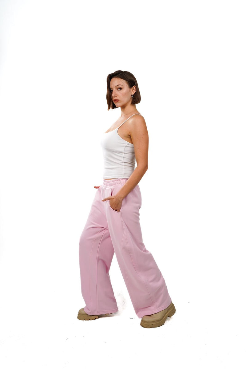 Initials wide leg sweatpants - Pink