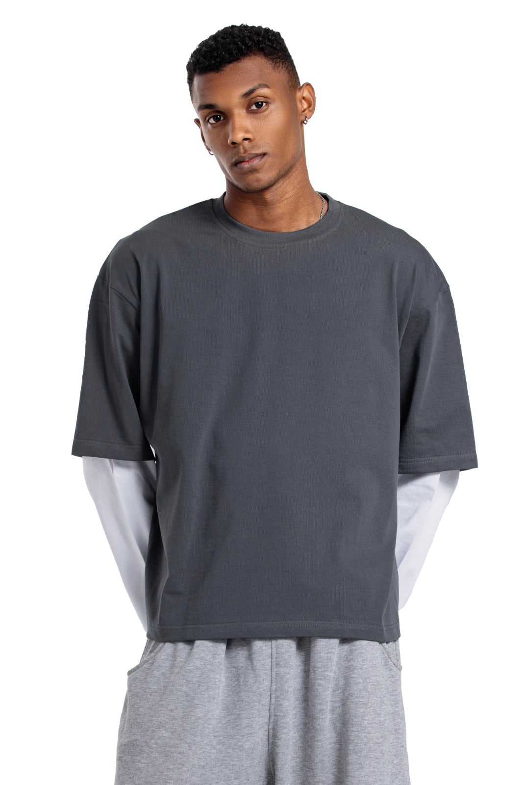 Initials Double Sleeve Boxy T-shirt