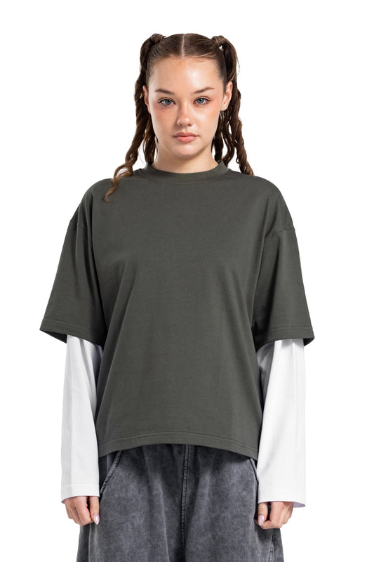 Initials Double Sleeve Boxy T-shirt