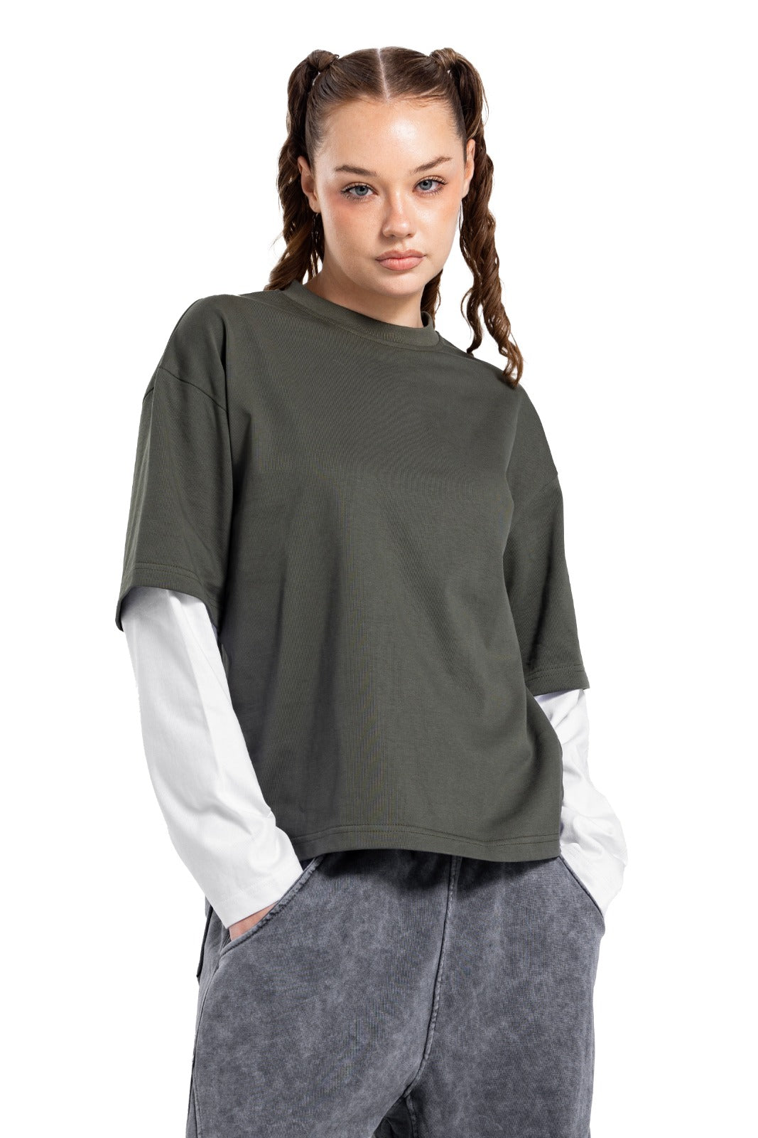 Initials Double Sleeve Boxy T-shirt