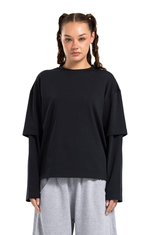 Initials Double Sleeve Boxy T-shirt