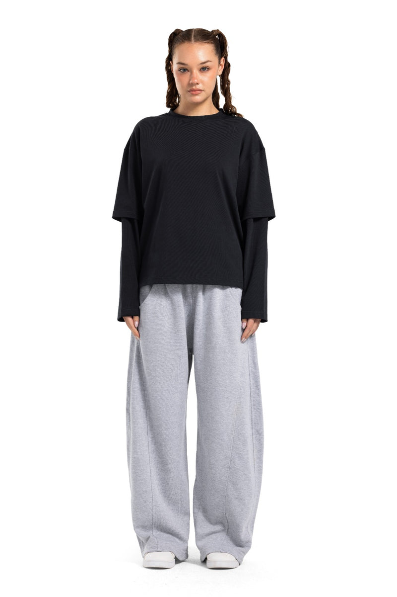 Initials Double Sleeve Boxy T-shirt