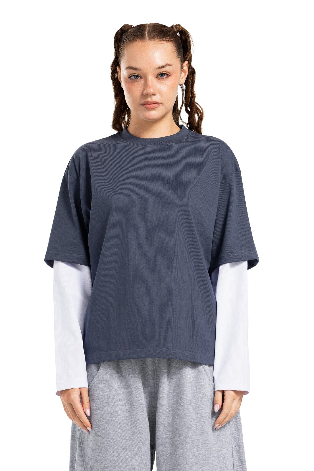 Initials Double Sleeve Boxy T-shirt