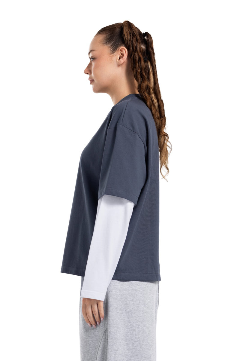 Initials Double Sleeve Boxy T-shirt