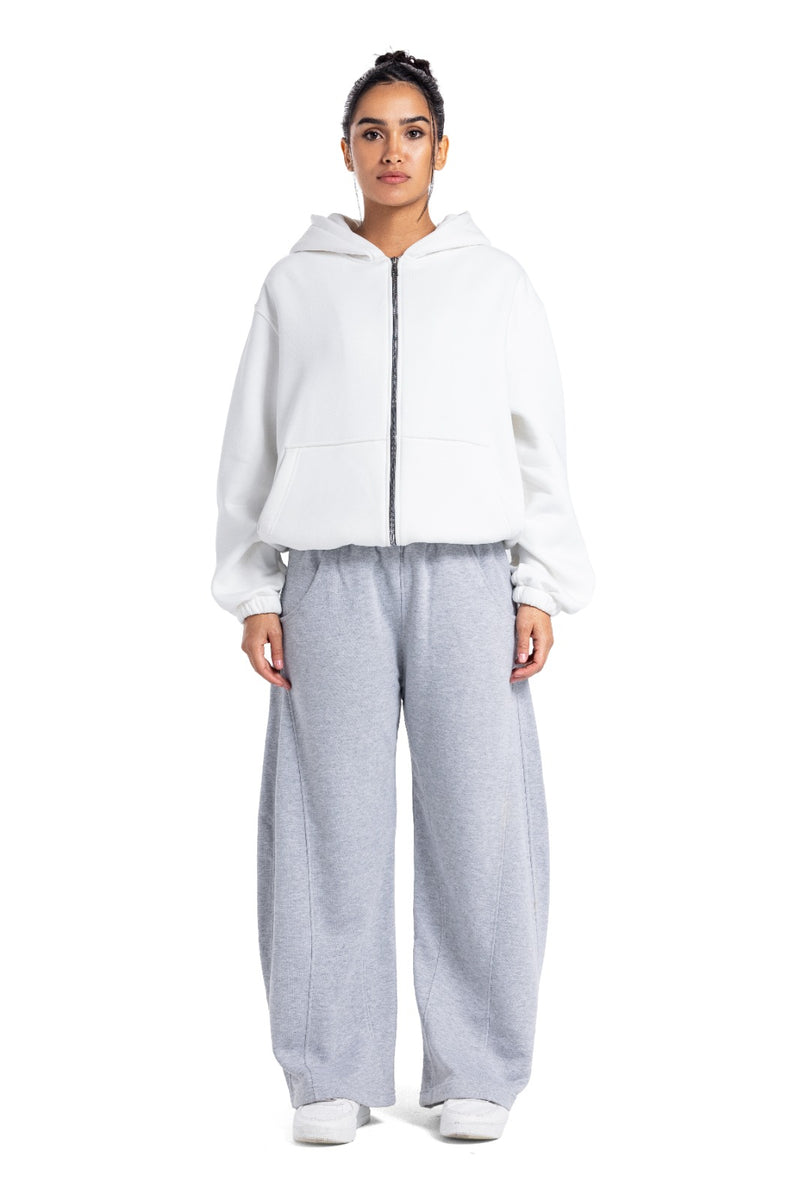 Initials Boxy Zip-Up Sweater
