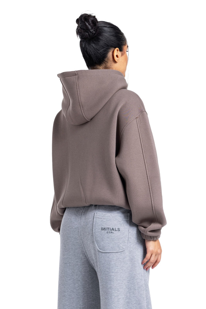 Initials Boxy Zip-Up Sweater