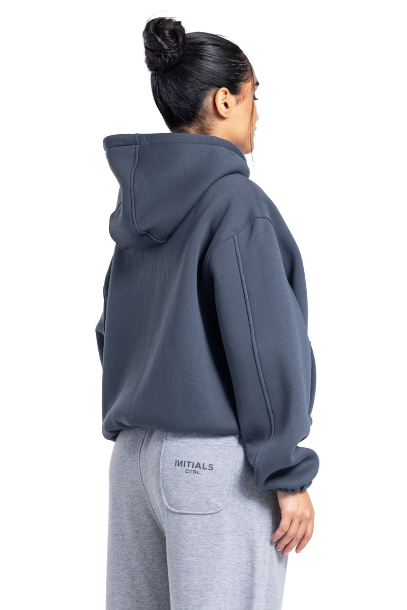 Initials Boxy Zip-Up Sweater