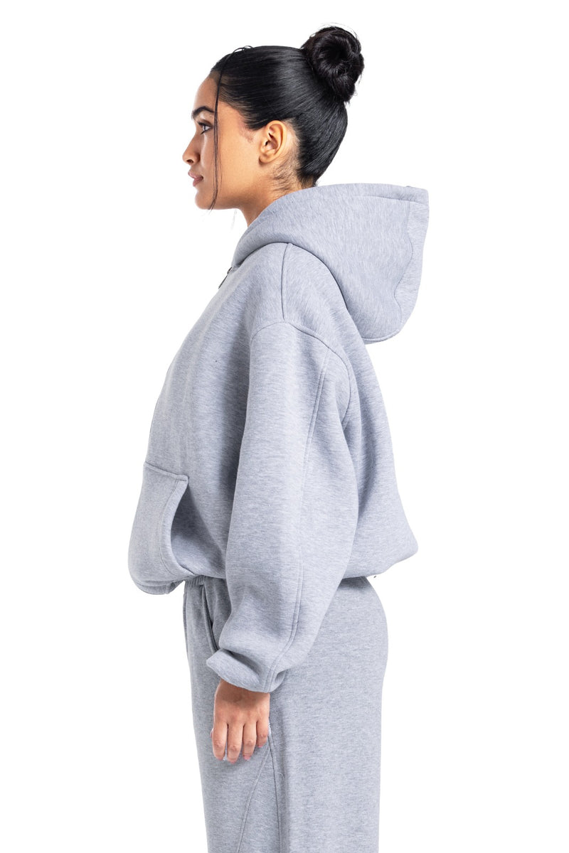 Initials Boxy Zip-Up Sweater