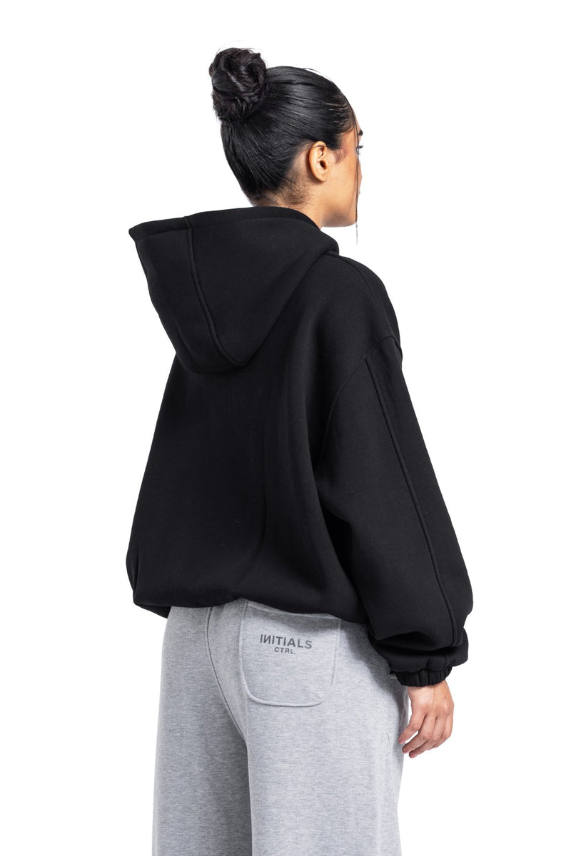 Initials Boxy Zip-Up Sweater
