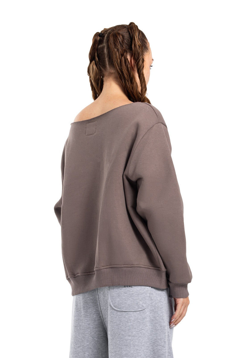 Initials Off-Shoulder Sweatshirt