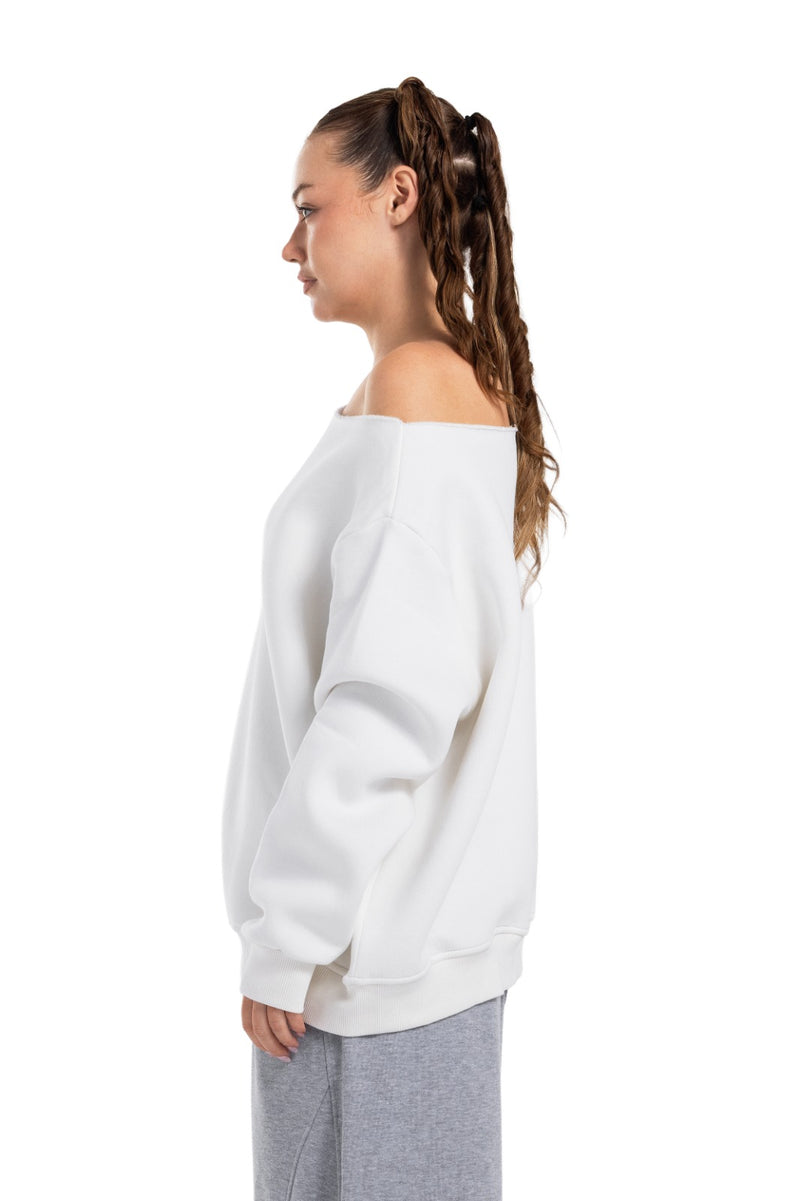Initials Off-Shoulder Sweatshirt