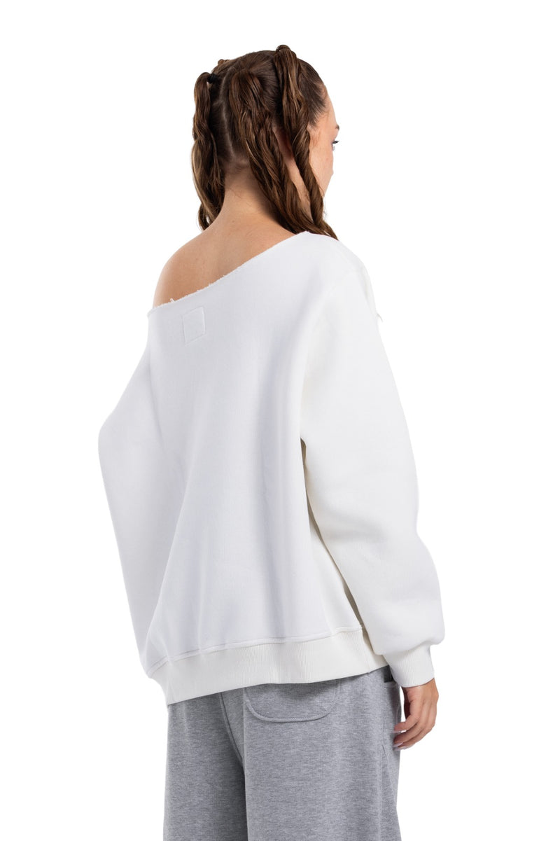Initials Off-Shoulder Sweatshirt
