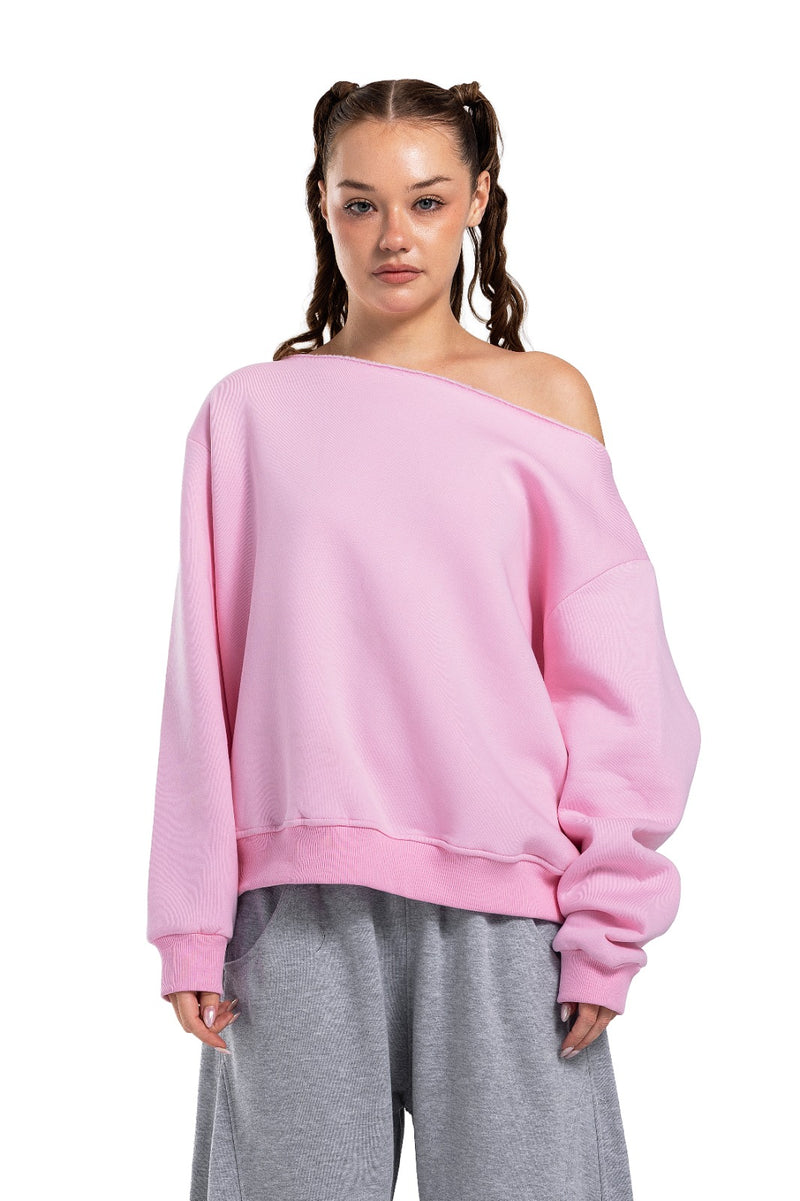 Initials Off-Shoulder Sweatshirt