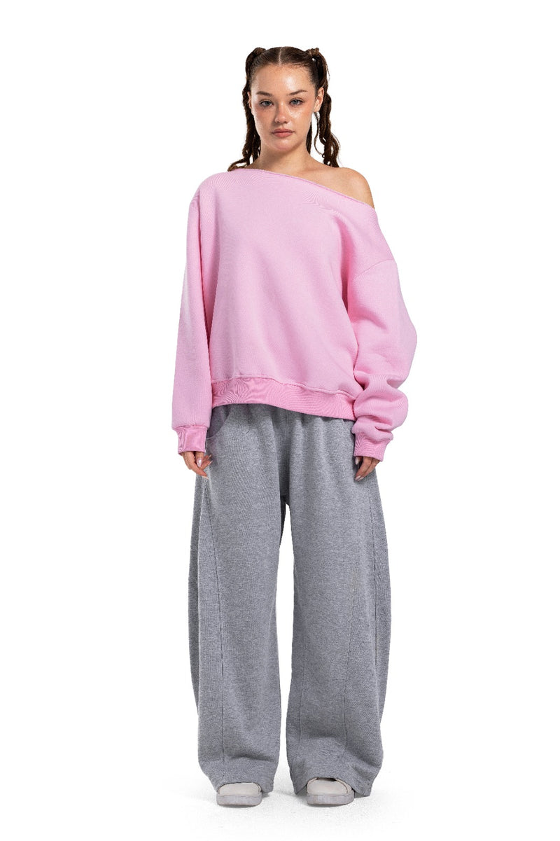 Initials Off-Shoulder Sweatshirt