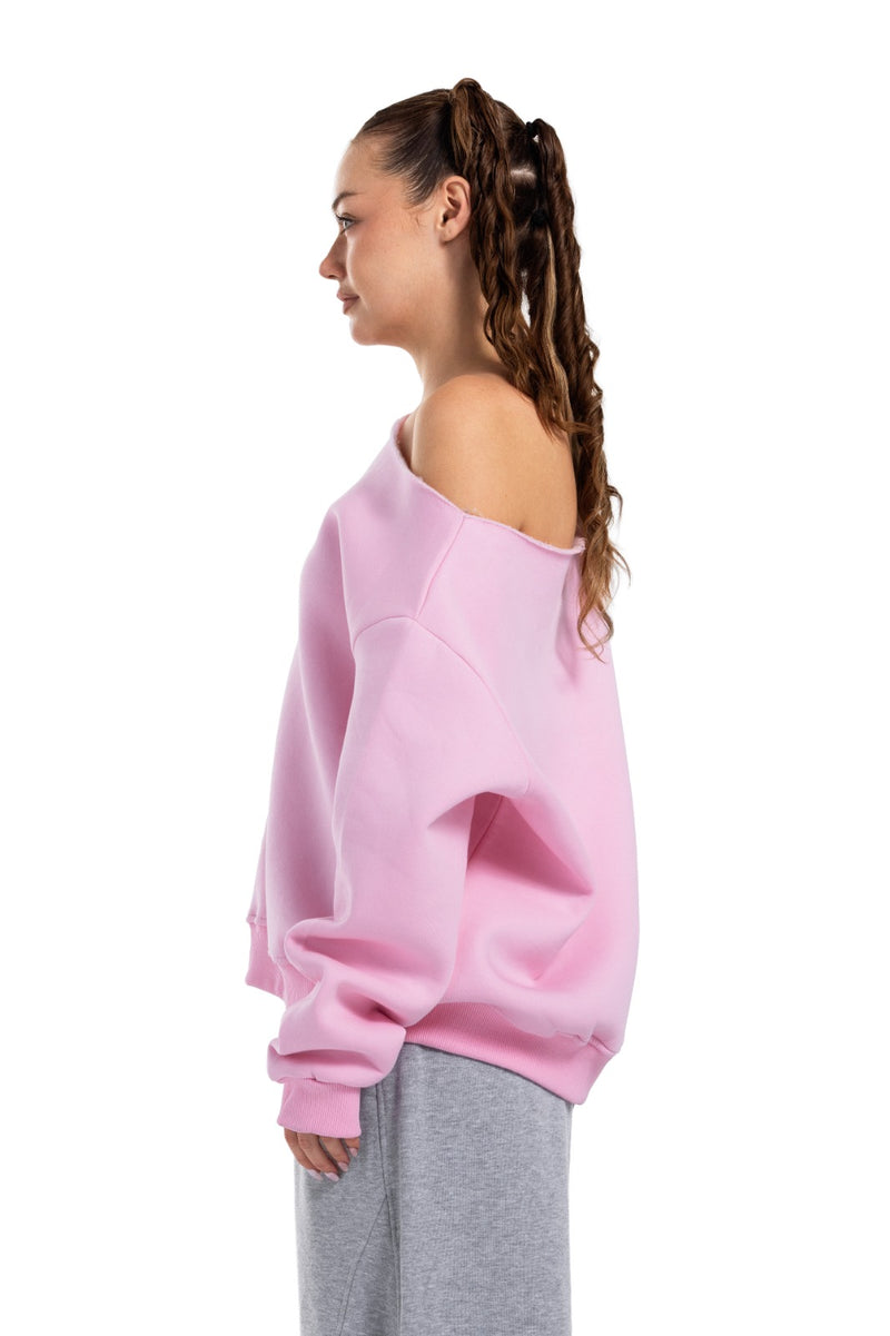 Initials Off-Shoulder Sweatshirt