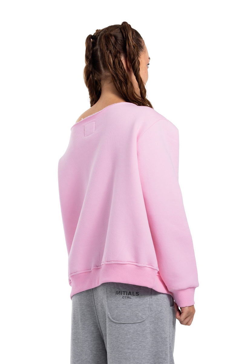 Initials Off-Shoulder Sweatshirt