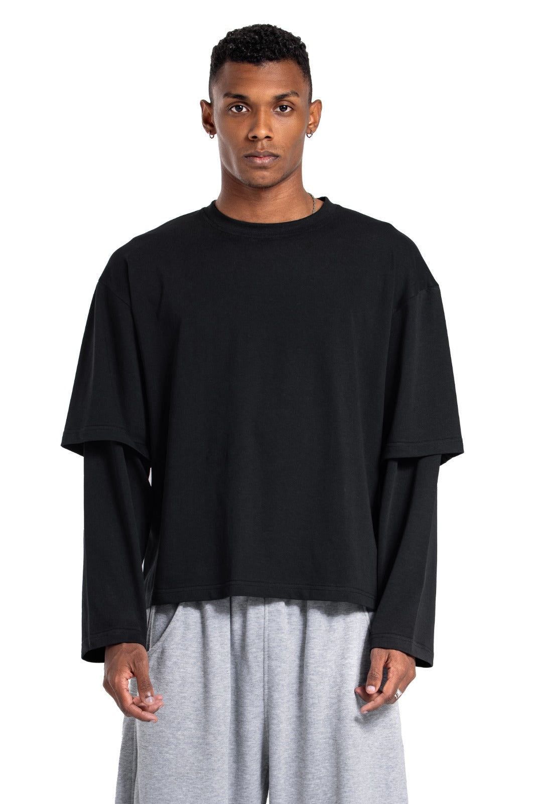 Initials Double Sleeve Boxy T-shirt