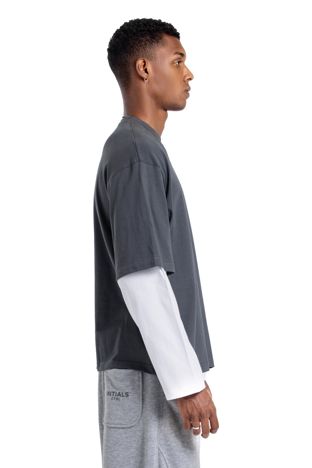 Initials Double Sleeve Boxy T-shirt