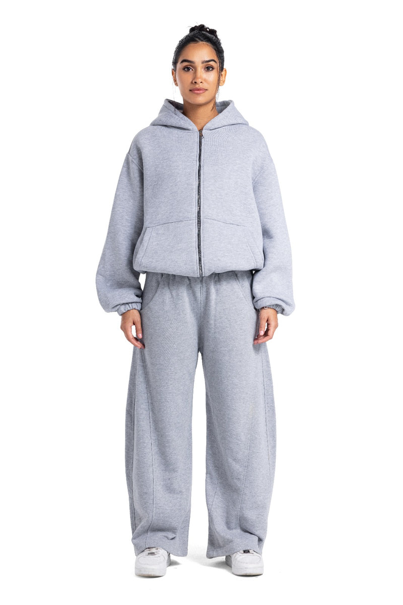 Initials Boxy Zip-Up Sweater