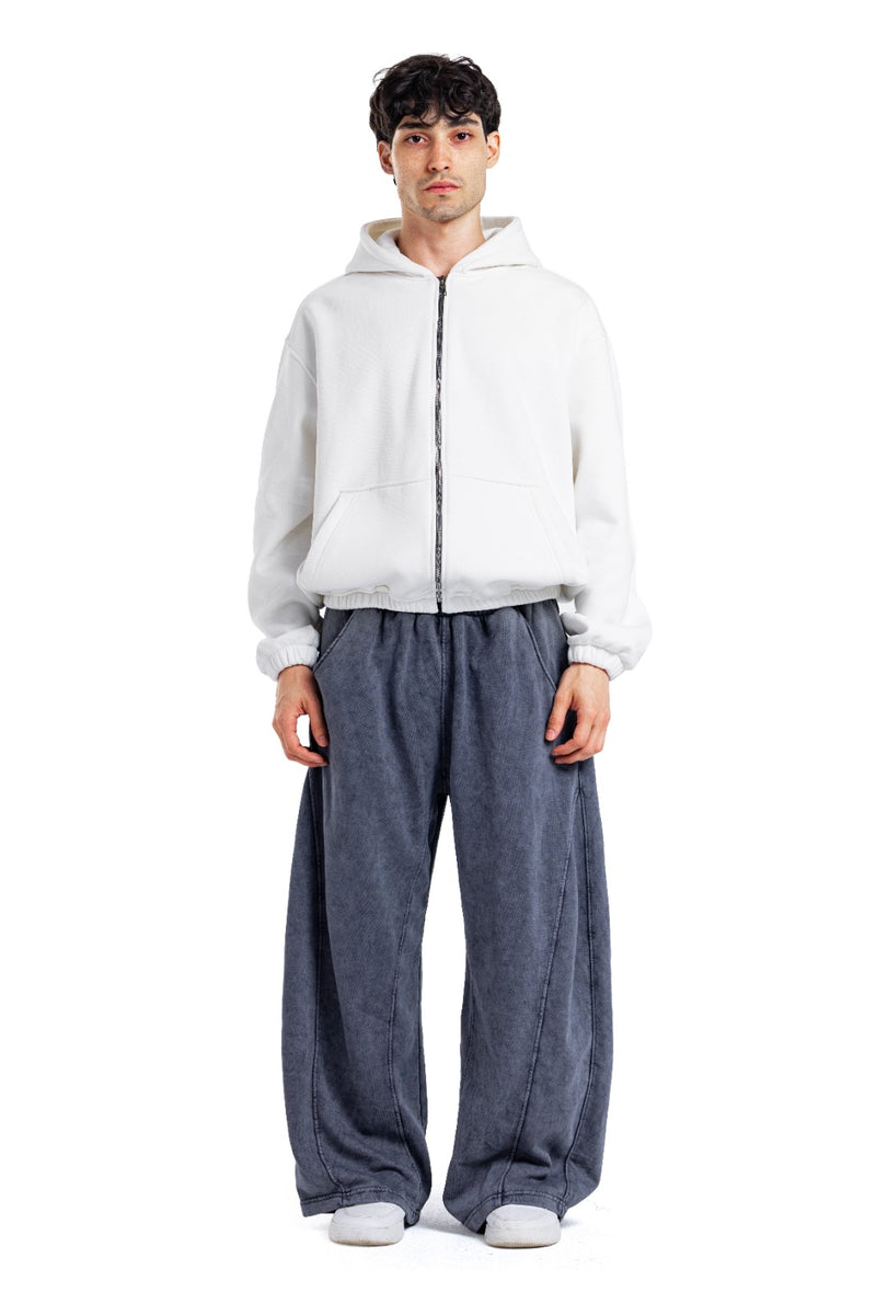 Initials Boxy Zip-Up Sweater