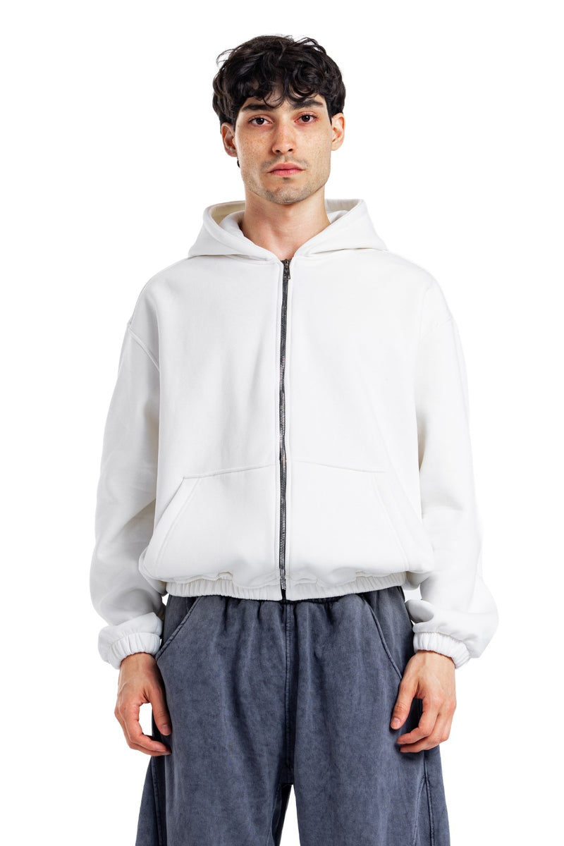 Initials Boxy Zip-Up Sweater