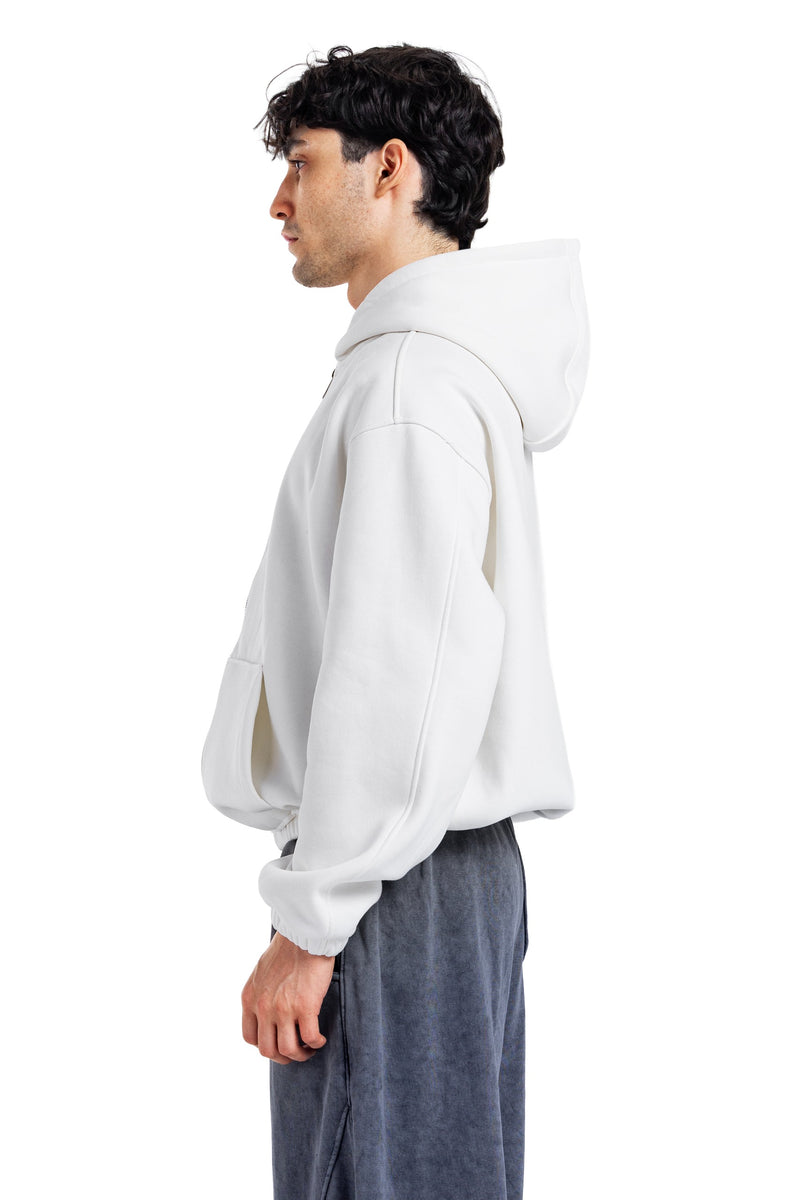 Initials Boxy Zip-Up Sweater