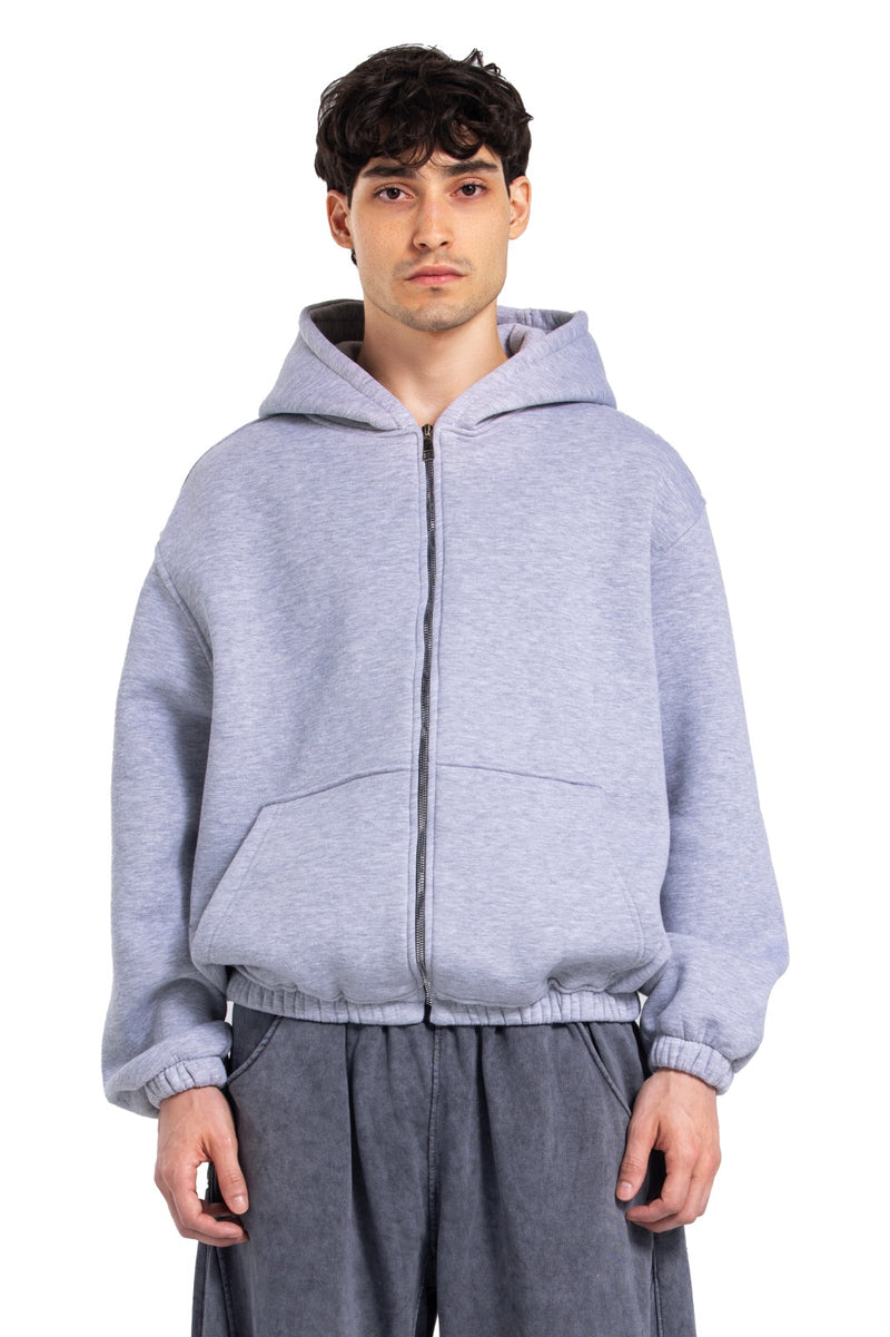 Initials Boxy Zip-Up Sweater