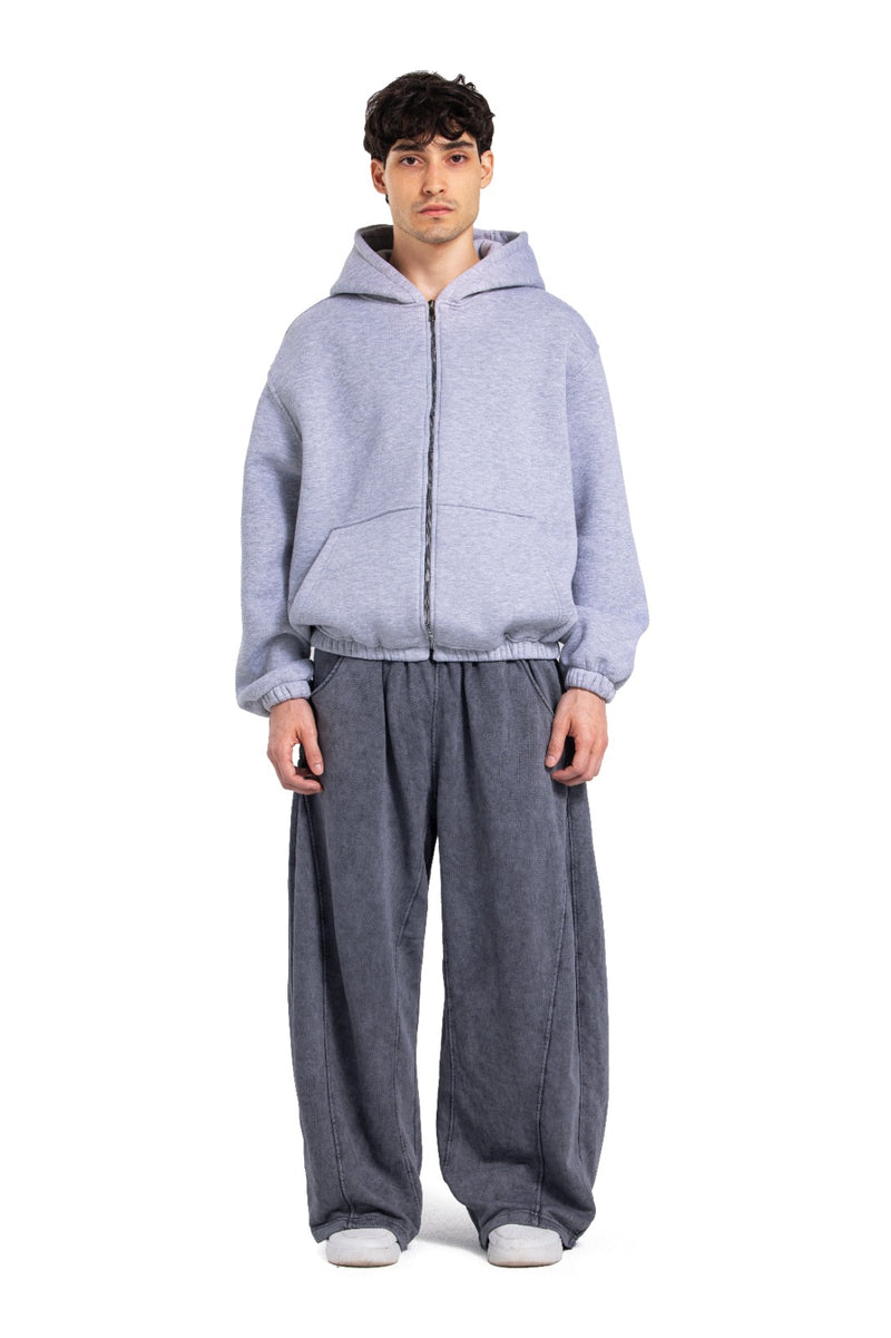 Initials Boxy Zip-Up Sweater