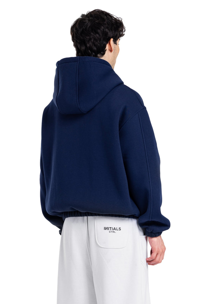 Initials Boxy Zip-Up Sweater