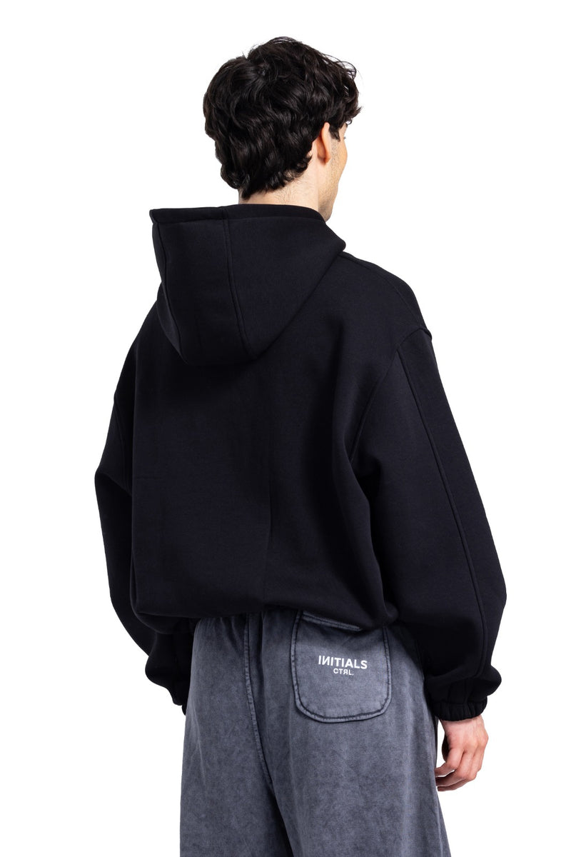 Initials Boxy Zip-Up Sweater