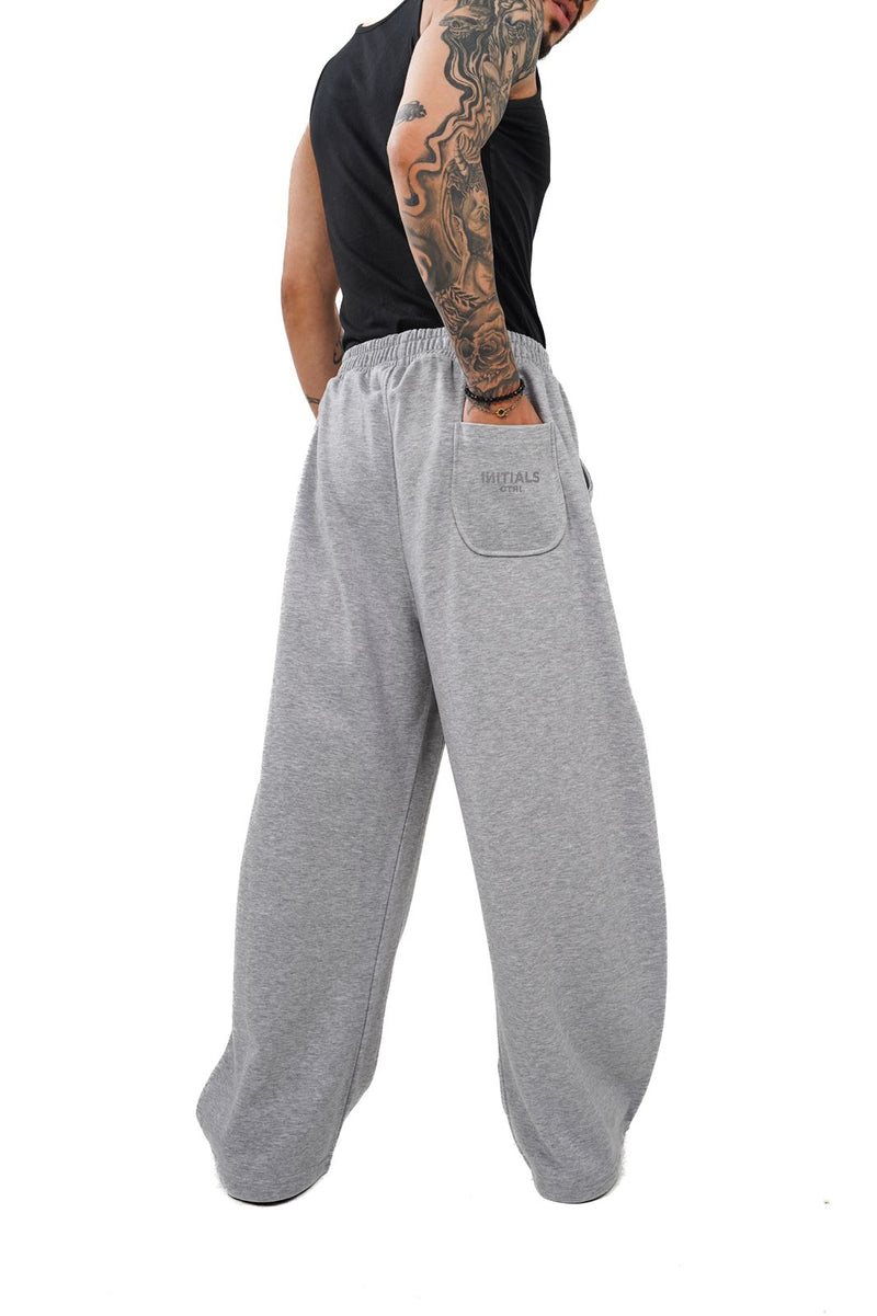 Initials wide leg sweatpants - Grey