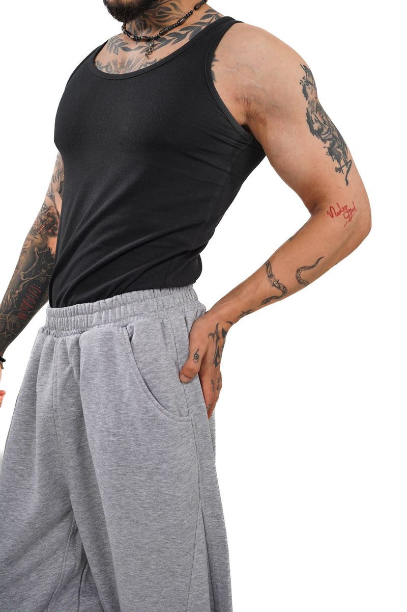 Initials wide leg sweatpants - Grey