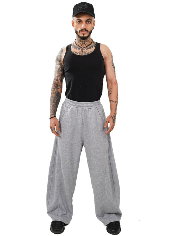 Initials wide leg sweatpants - Grey