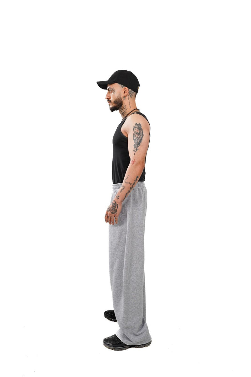 Initials wide leg sweatpants - Grey