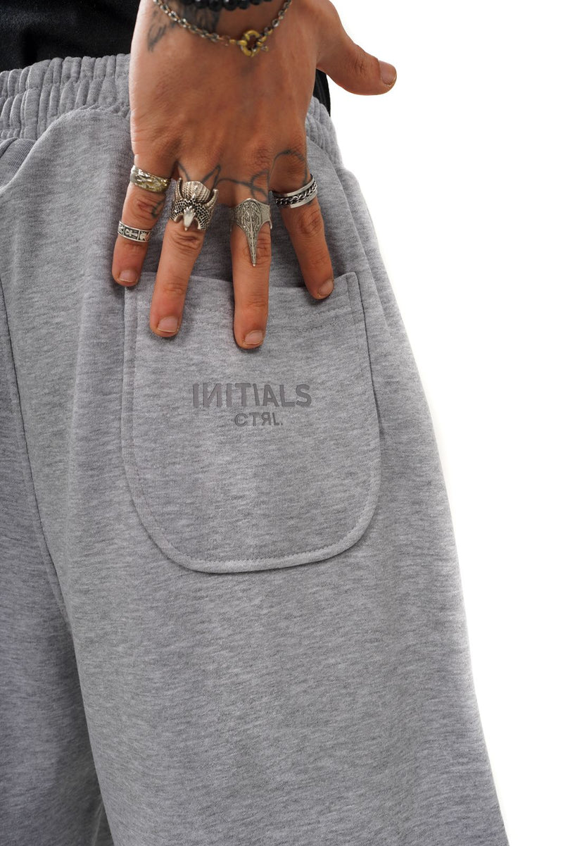Initials wide leg sweatpants - Grey