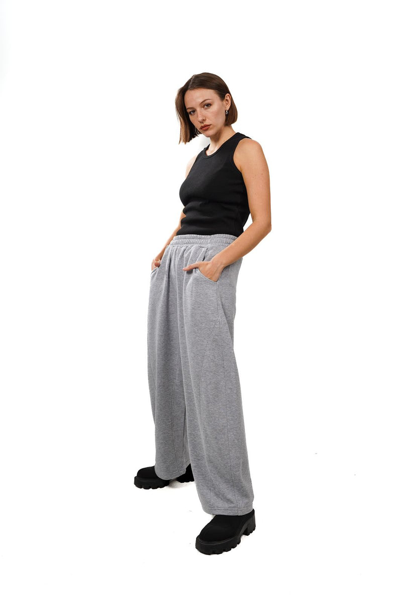 Initials wide leg sweatpants - Grey