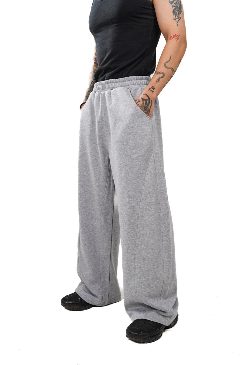 Initials wide leg sweatpants - Grey