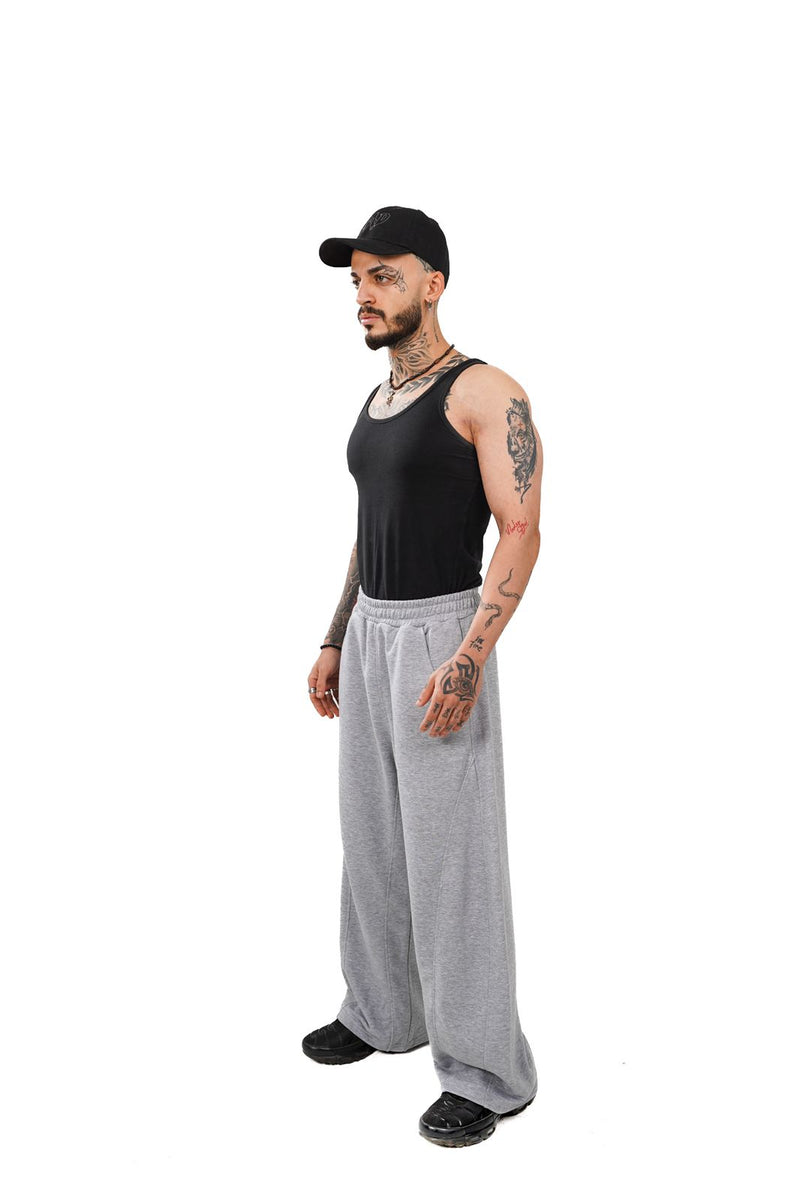 Initials wide leg sweatpants - Grey