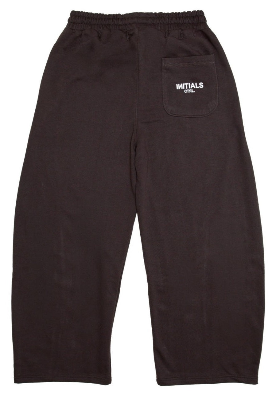 Initials Wide Leg Sweatpants - Brown
